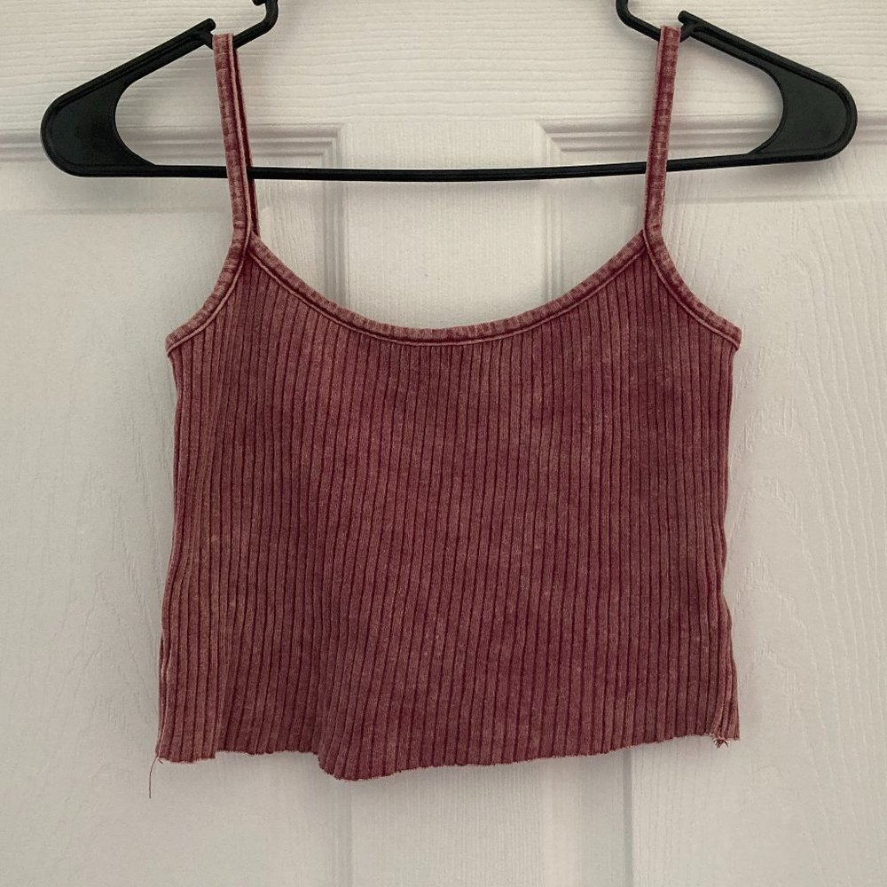 Magenta acid wash cropped cami